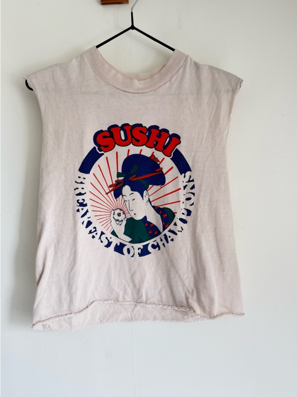 Vintage “SUSHI - Breakfast of Champions” Hanes Graphic Tank Top - Size S/M